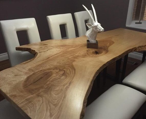 Live Edge Single Slab Reclaimed Wood Table