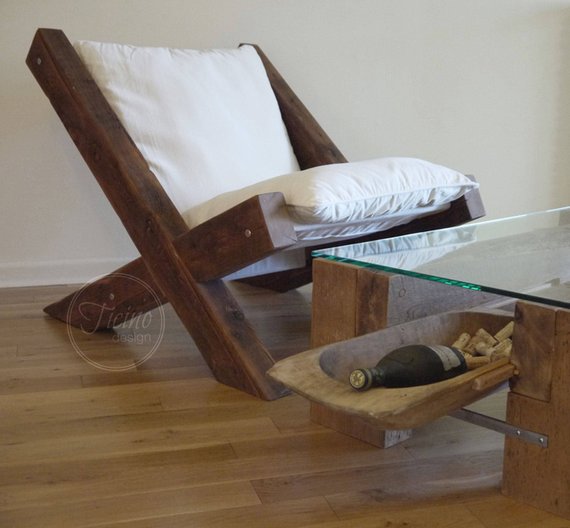 Reclaimed Wood Lounge Chair - Woodify