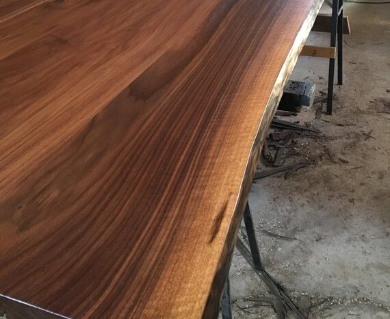 Walnut or Ash Live Edge Dining Table