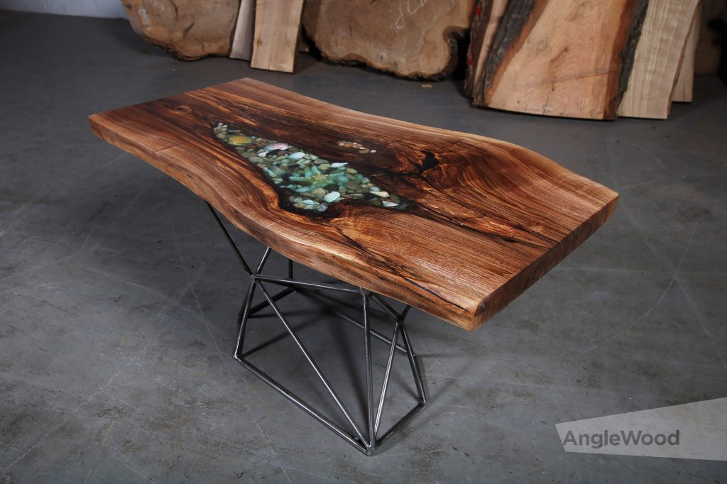 Walnut-Epoxy-Shell-Table-Geo-Base-3-Wood Furniture